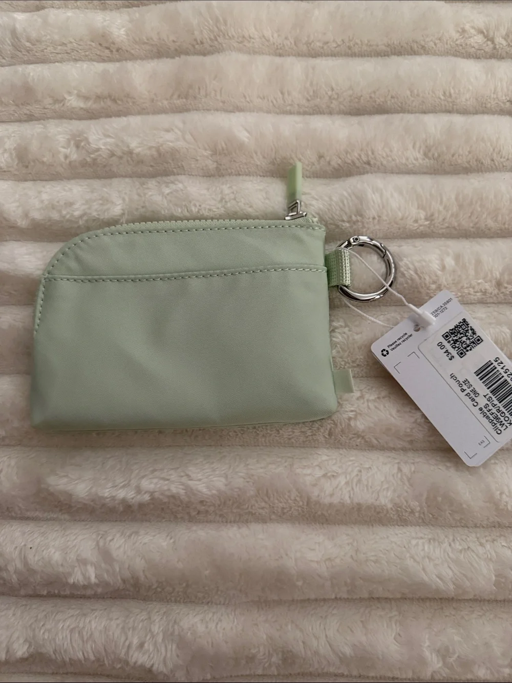 lululemon athletica Mint Green Key & Card Pouch with Neon Green Logo